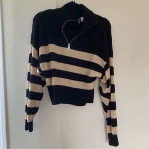 H&M Cropped Quarter Zip Sweater